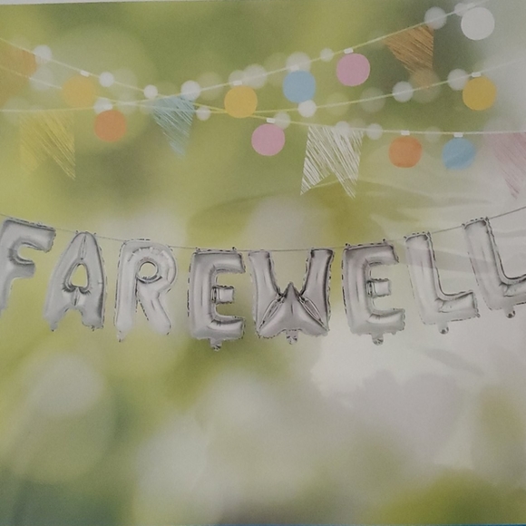 🆕️ FAREWELL Silver Foil Letter Balloon Banner Kit - Picture 2 of 6